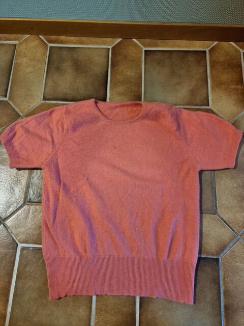 T-shirt 100% cachemire couleur rose corail pour femme taille 5 Vulbens (74)