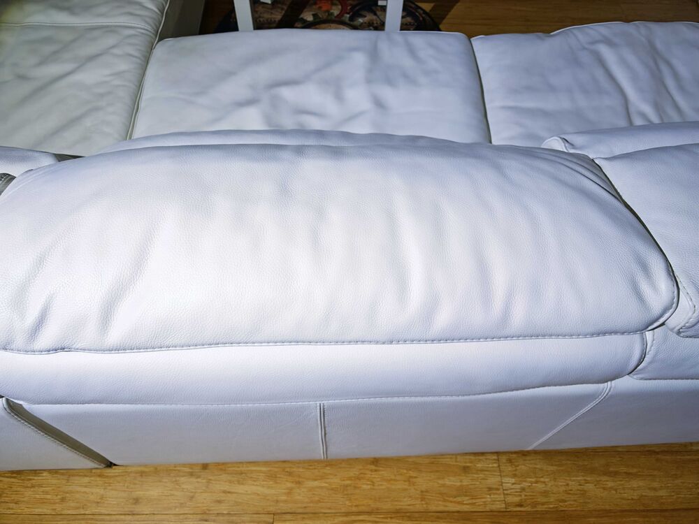 Canap&eacute; ROCHE BOBOIS en cuir blanc Meubles
