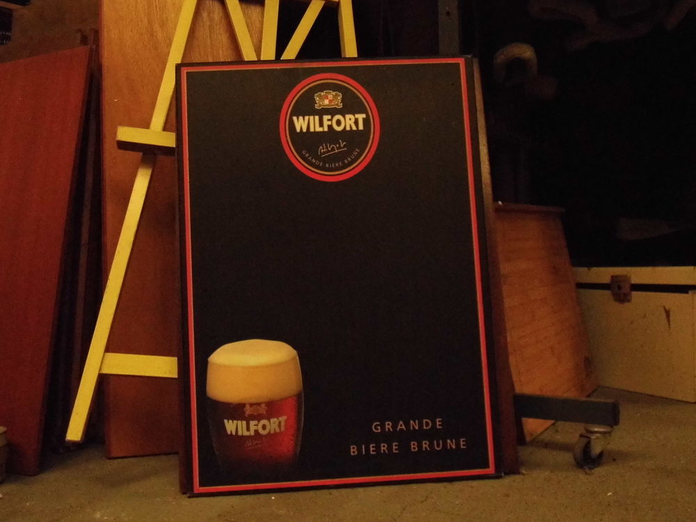Grande enseigne plaque publicitaire WILFORT enseigne brasserie ardoise menu d&eacute;co bistrot bar caf&eacute; 