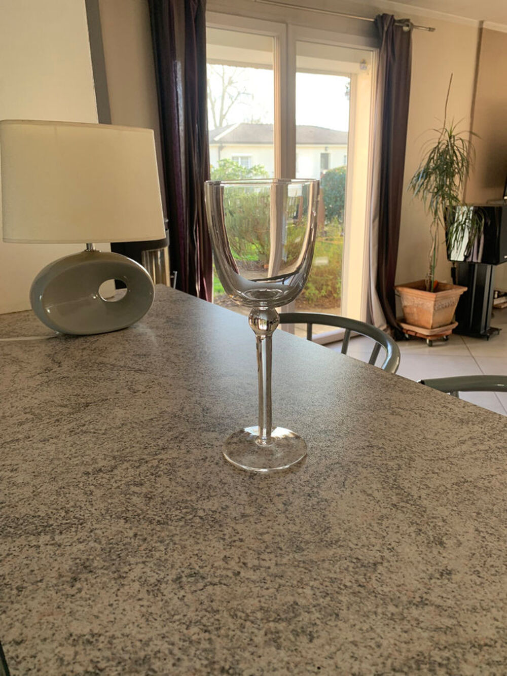 Grand verre vase sur pied Décoration