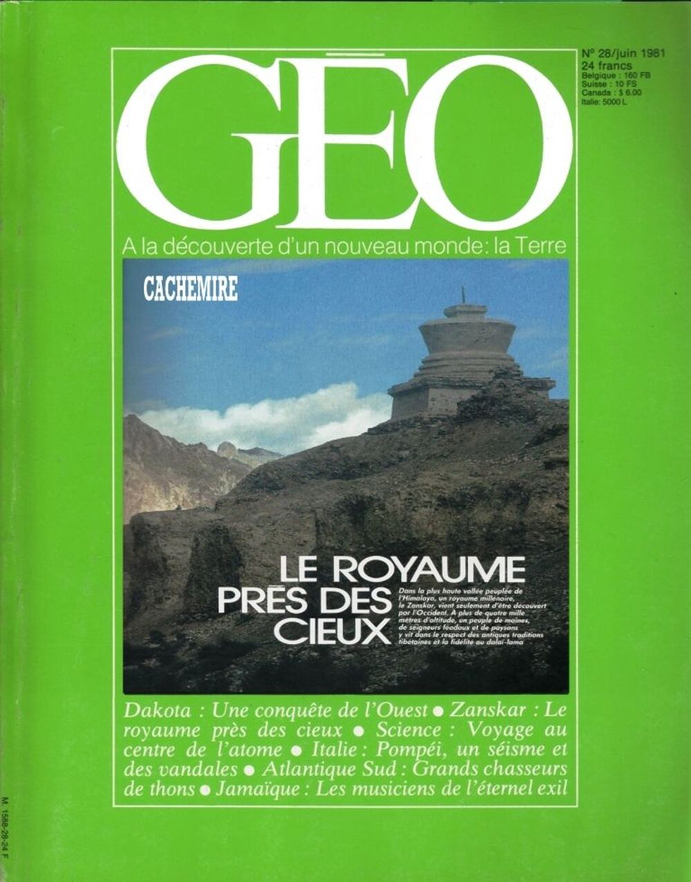 LE CACHEMIRE - g&eacute;o - ZANSKAR / prixportcompris Livres et BD