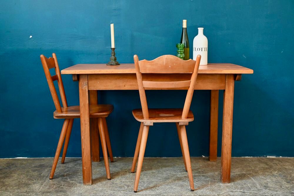 Table de ferme ancienne en bois massif vintage et boh&egrave;me Meubles