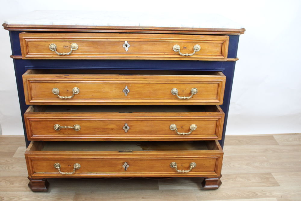 COMMODE CHENE PLATEAU MARBRE GRIS XIX EME FRANCE Meubles