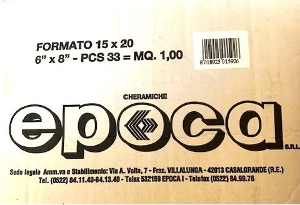 Carrelage c&eacute;ramique Italien 15x20 Lot de 120 pi&egrave;ces Neuves Bricolage