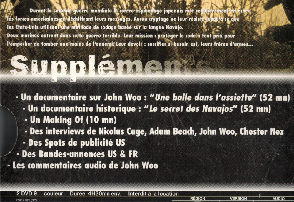 WINDTALKERS. Course contre la mort DVD et blu-ray