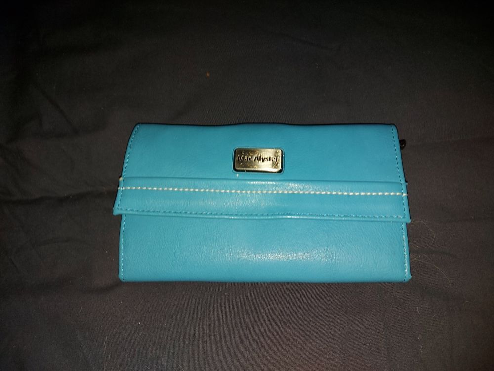 Sac &agrave; main et portefeuille turquoise Mac Alyster Maroquinerie