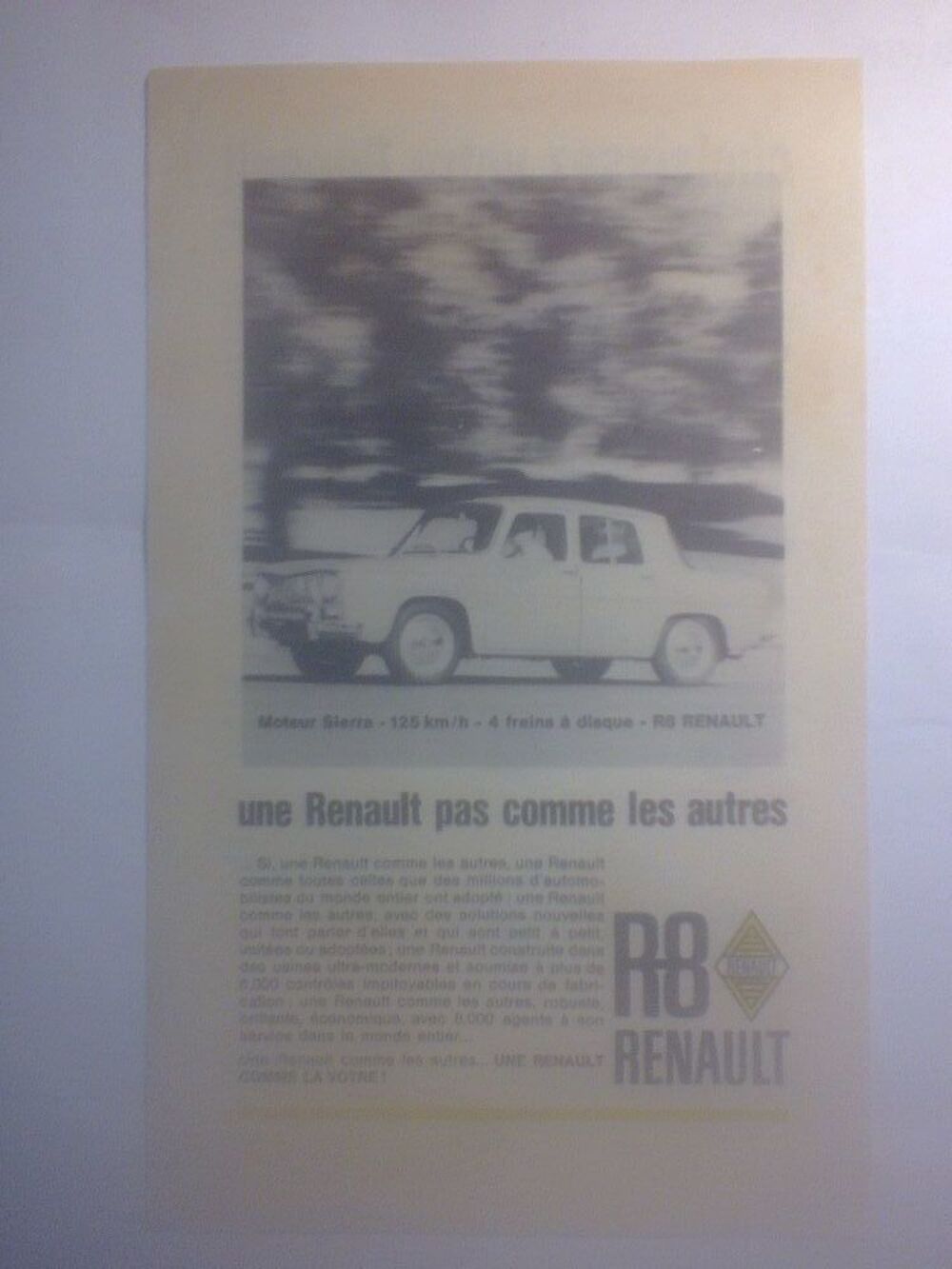 Prospectus Renault 8 Choix R4L Dauphine Caravelle Floride S 
