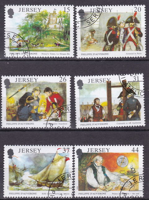 Timbres EUROPE-GB-JERSEY 1991 YT 527  532 2 Lyon 5 (69)