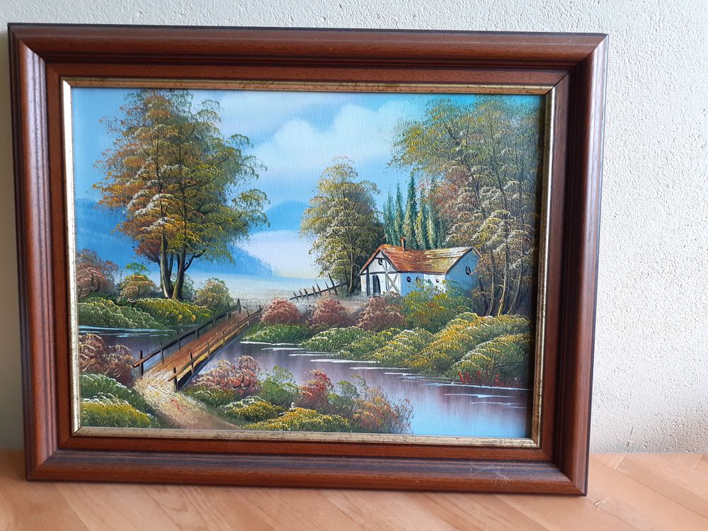 2 Tableaux "Bord de Rivi&egrave;re" Décoration