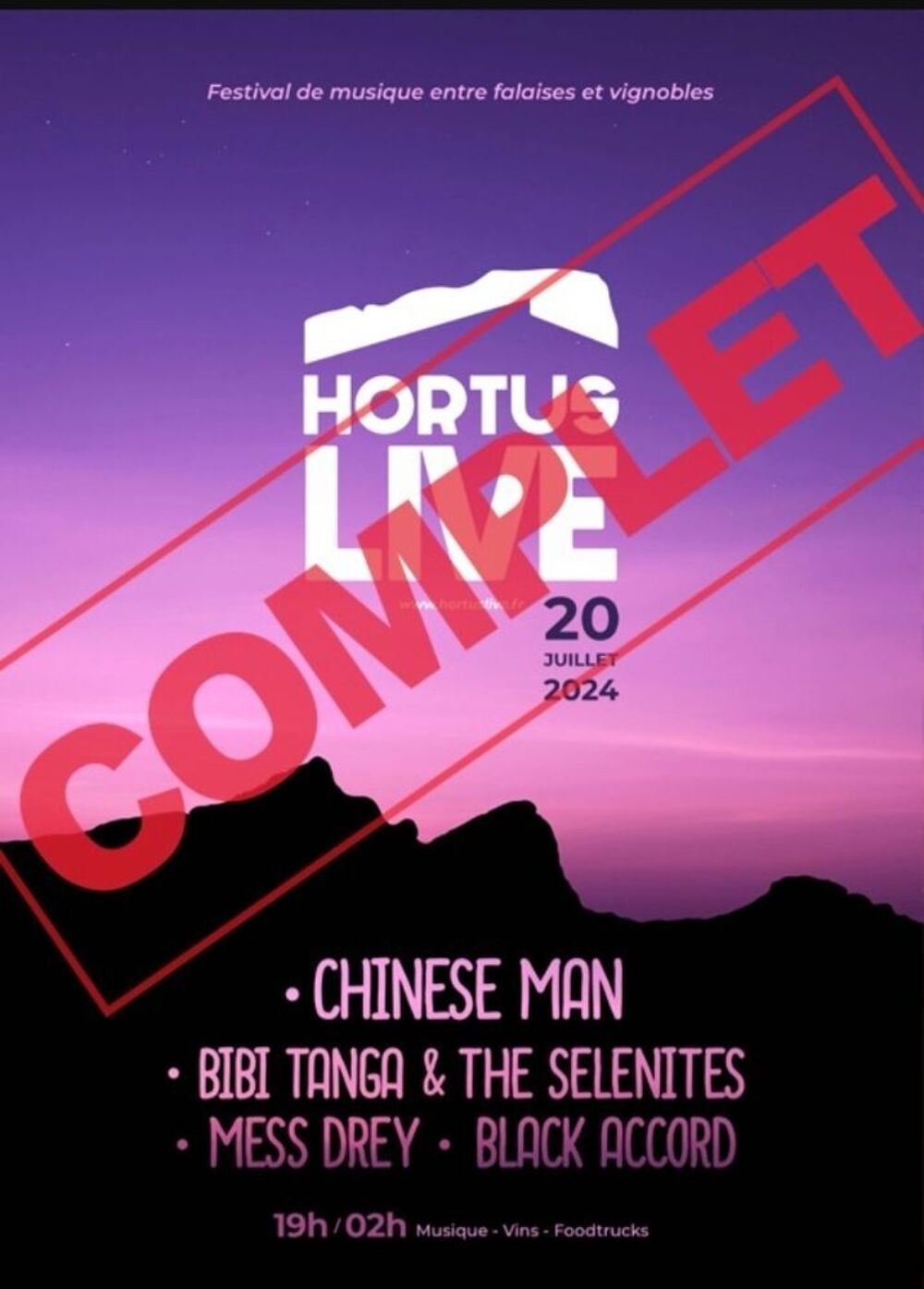 2 places pour hortus live Billetterie