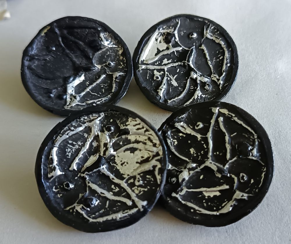 M&eacute;ga ENSEMBLE de 13 Boutons NOIR de Prestige 4 &agrave; 5 cm 