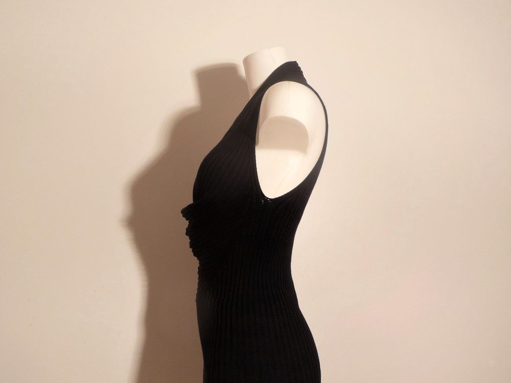 Robe Noir avec son Col B&eacute;nitier en 100% Coton- Stefanel Vêtements