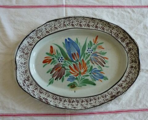 Ancien plat ovale 46 cm cul noir époque 19ème 40 Orsay (91)
