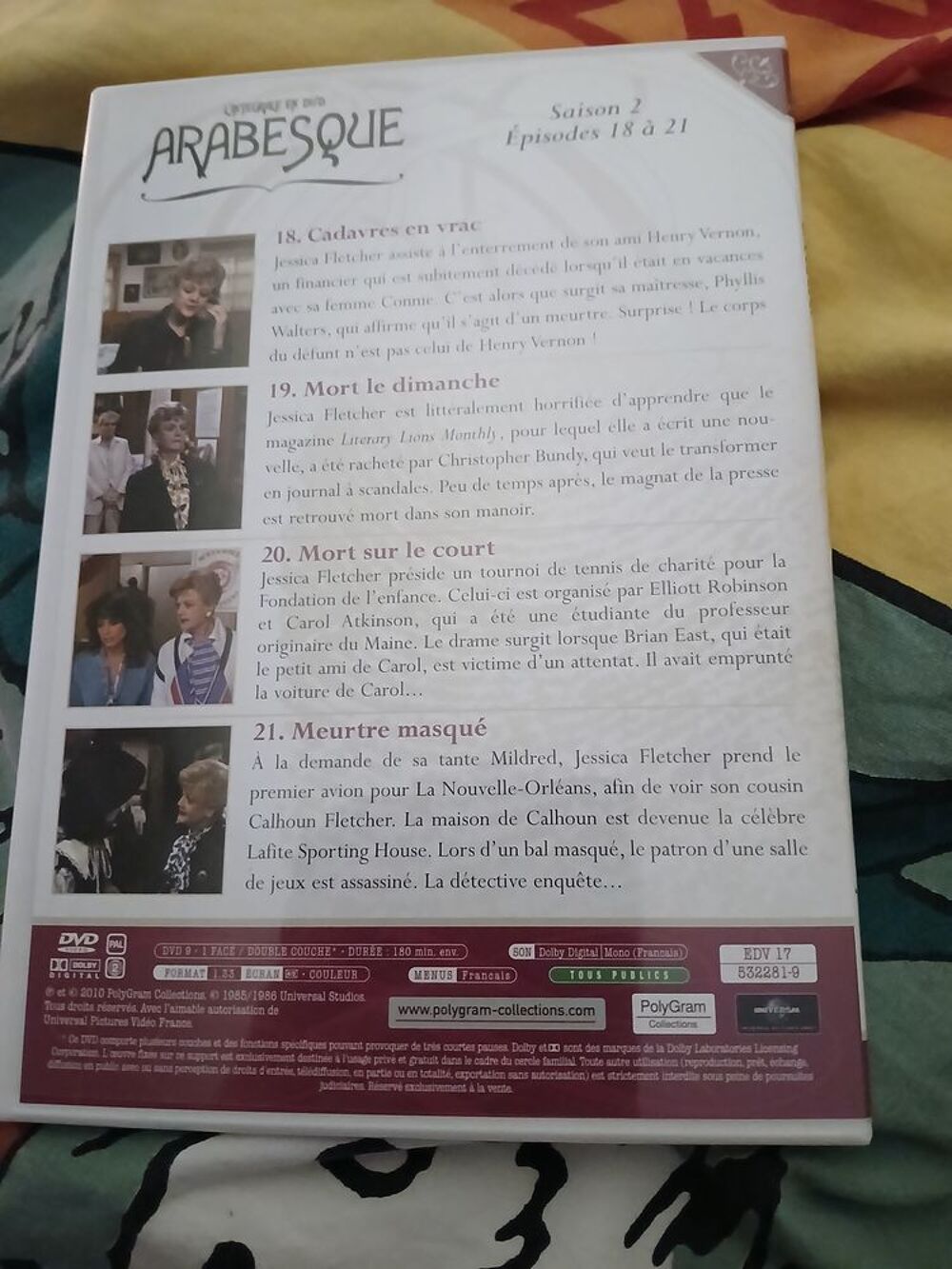 DVD ARABESQUE
SAISON 2
EPISODES 18 A 21
DVD et blu-ray