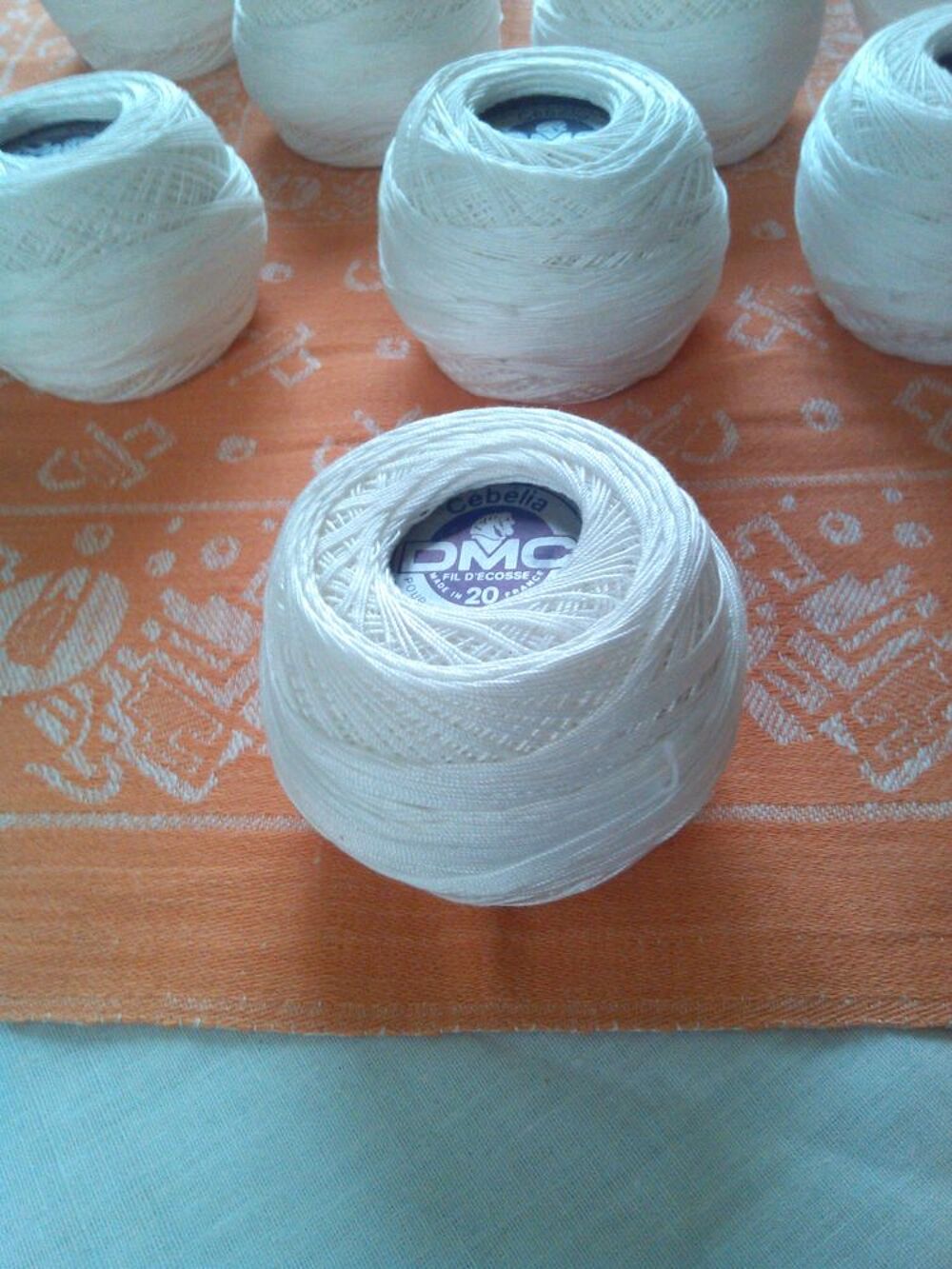 Pelotes de coton DMC "C&eacute;b&eacute;lia" N&deg;20 / BLANC Décoration