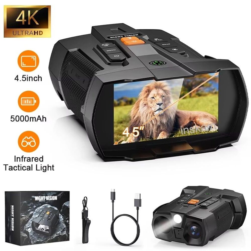 Jumelles de Vision nocturne 4K infrarouge 4,5" Photos/Video/TV