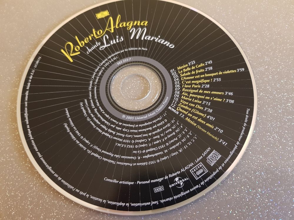 CD ROBERTO ALAGNA chante LUIS MARIANO CD et vinyles