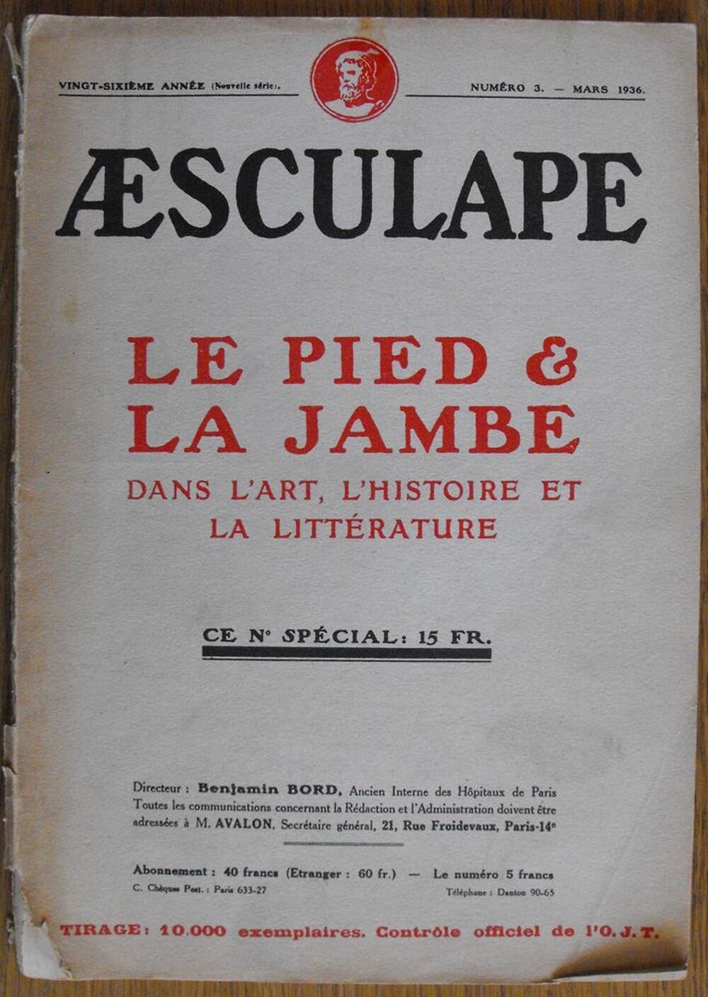 REVUE AESCULAPE N&deg; 3 MARS 1936 Livres et BD