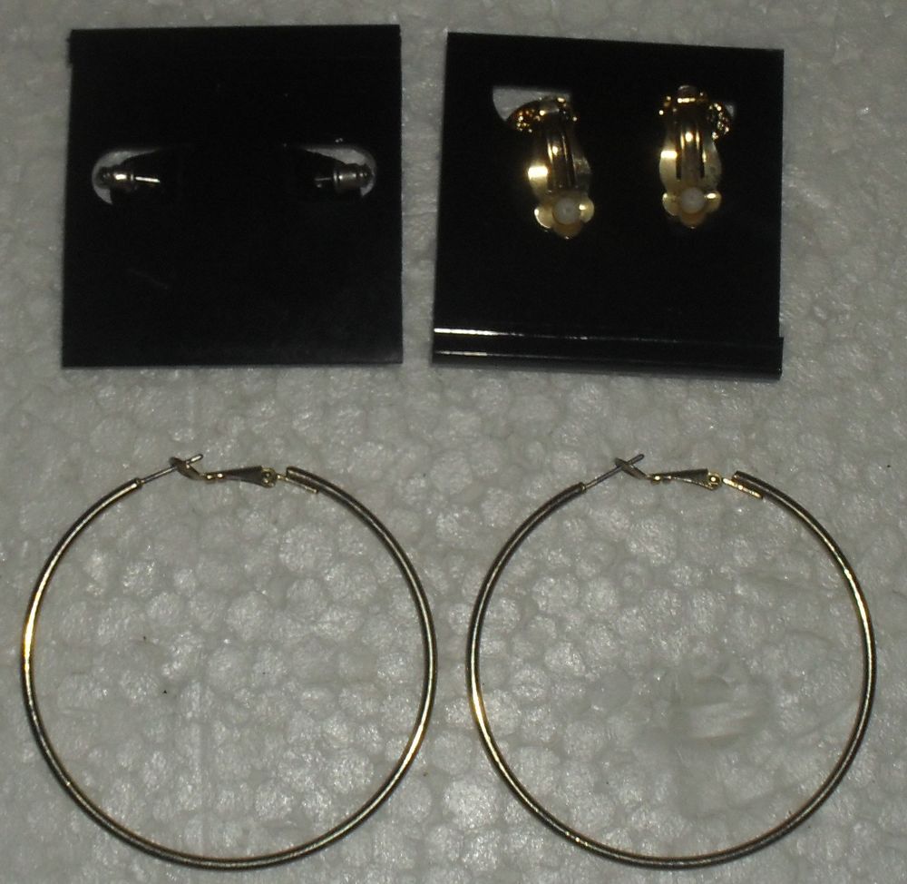 Lot de 3 paires de Boucles d'Oreilles. NEUVES Bijoux et montres