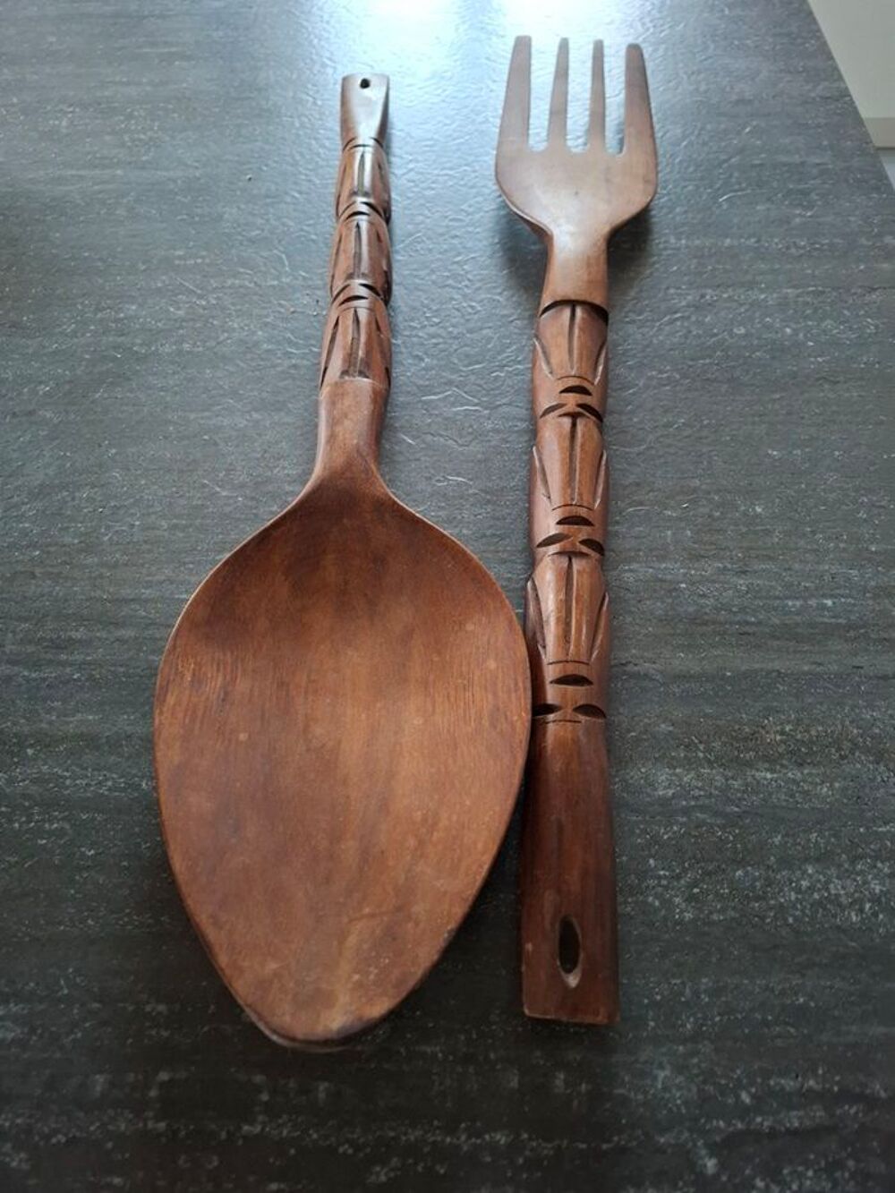 Ensemble couverts bois naturel 65.8 cm Décoration