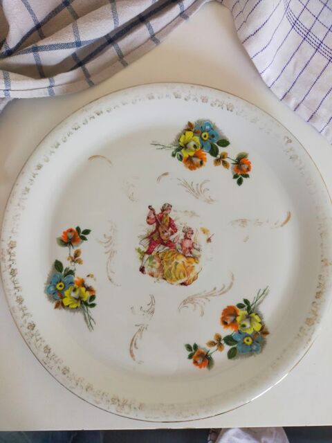 Plat de service porcelaine rond ancien plat 4 Savigny-sur-Orge (91)