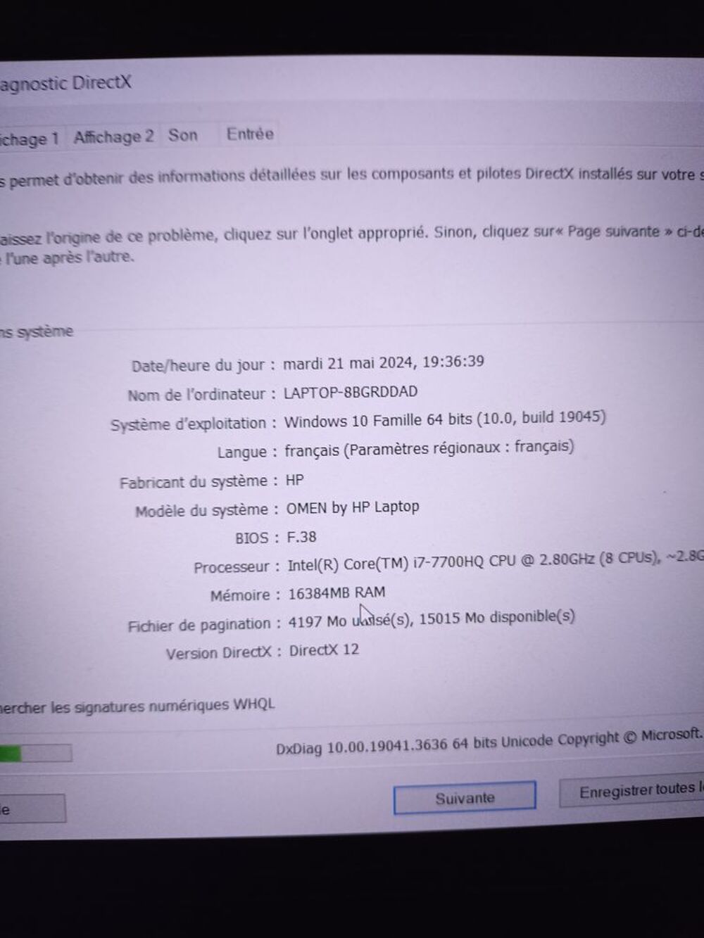Pc portable gaming HP Omen15 Matériel informatique
