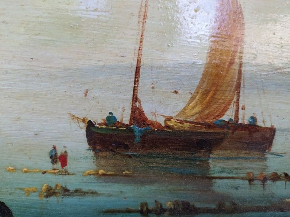  Tableau Marine Huile sur Panneau Paysage Marin Anim&eacute;e 