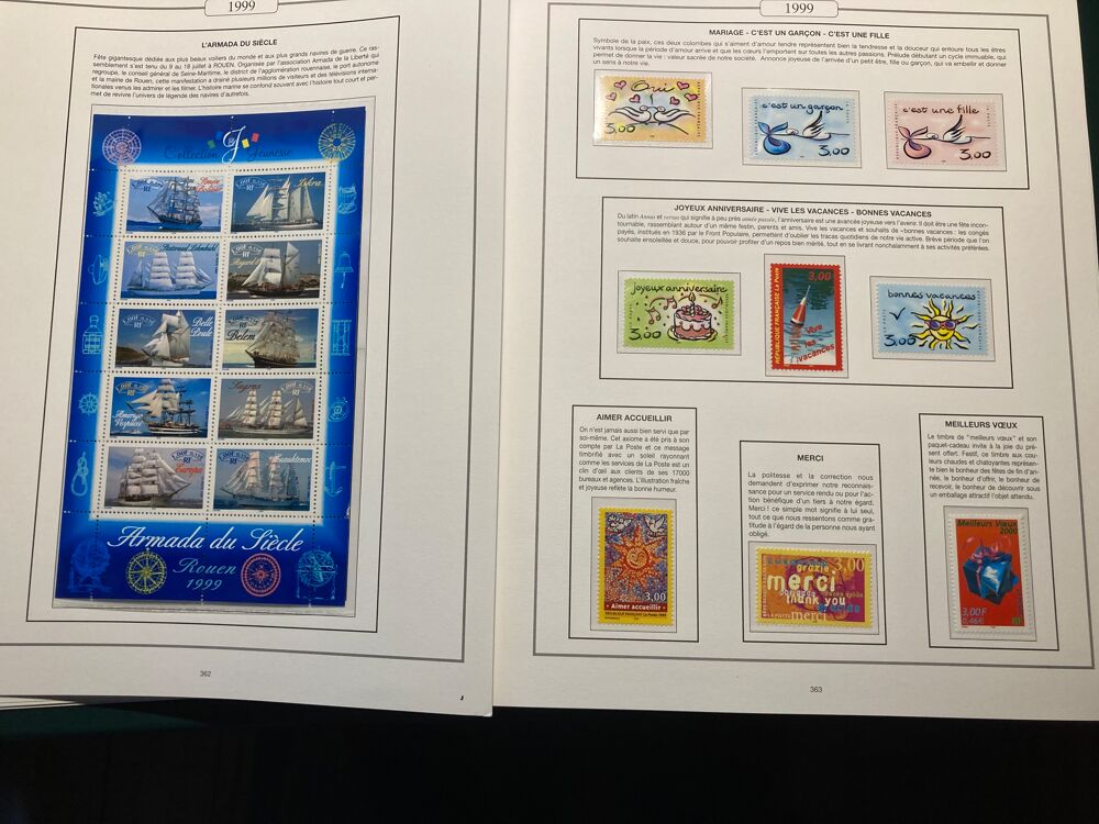 timbres ann&eacute;es compl&egrave;tes 1989/1998 neufs 