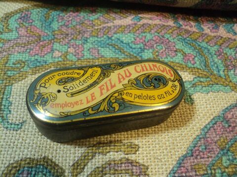 Ancienne Boite Publicitaire Fil au Chinois Bobines Mercerie 18 Loches (37)