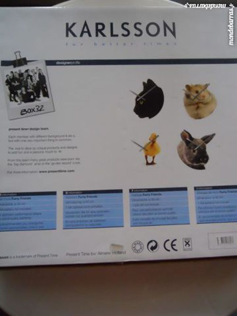Pendule HAMSTER neuve marque KARLSSON Décoration