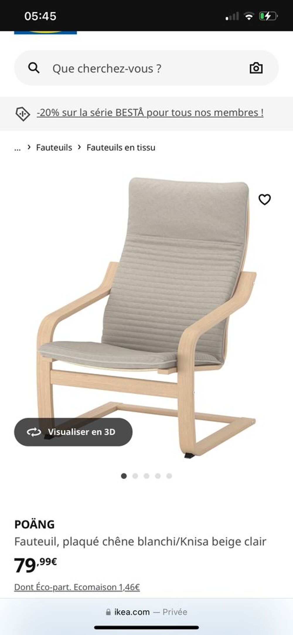 2 fauteuils IKEA confortables gris clair Meubles