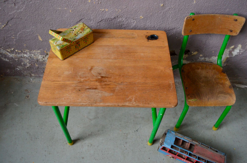Bureau et chaise enfant vintage lot pupitre ancien Meubles