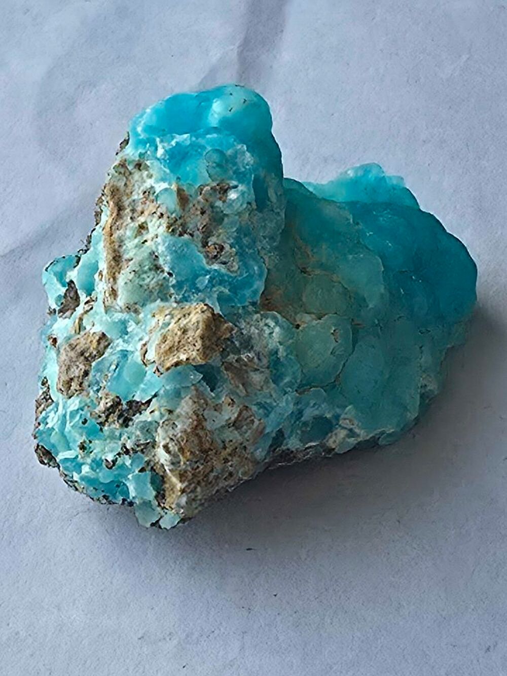 Magnifique H&eacute;mimorphite Bleue Mamelonn&eacute;e sur Matrice-RDC 18g 