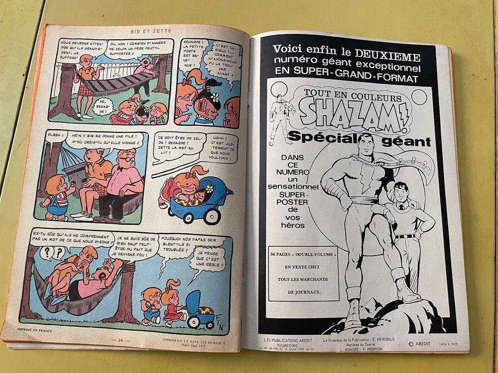 BIB ET ZETTE Recueil N&deg;38 1975 POP Magazine AREDIT Livres et BD