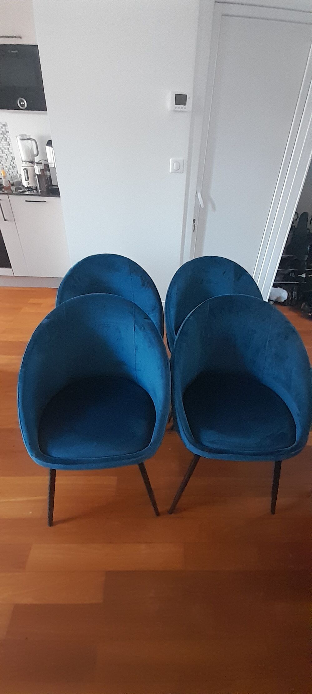 4 chaises fauteuil velours Meubles
