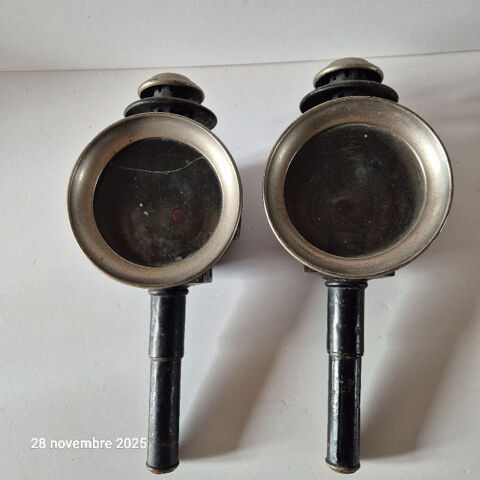 Lot de 2 anciennes lanternes de calèche , pour bougies 40 Saumur (49)