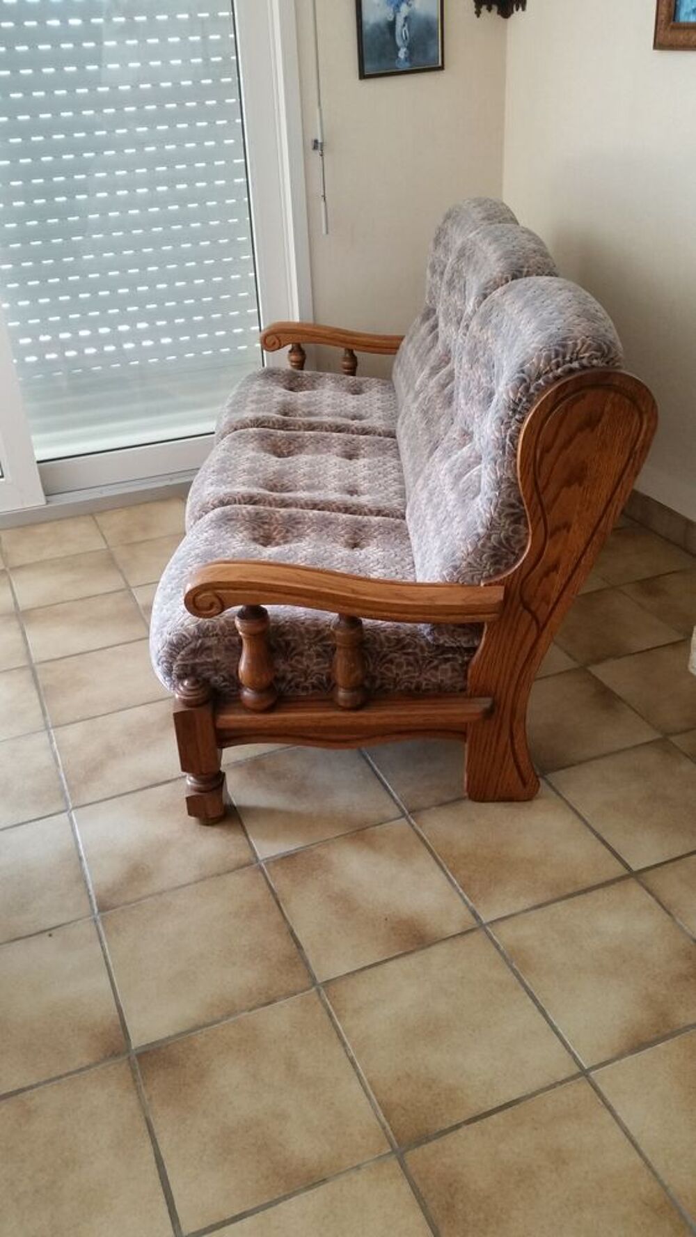 Canap&eacute; tissus velours 3 places Meubles