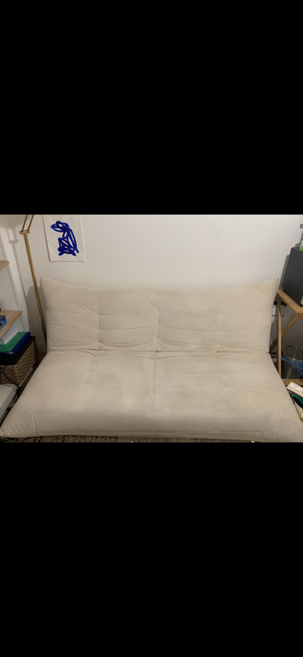 Clic clac velour cr&egrave;me (style Togo) Meubles