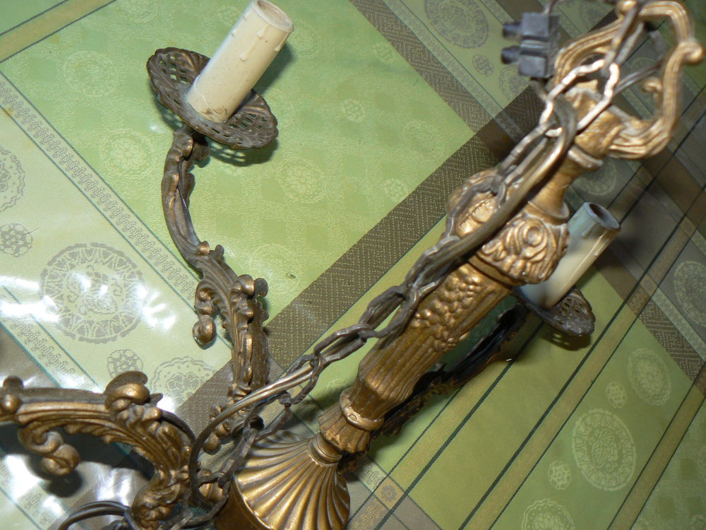 Lustre 5 branches en bronze Décoration