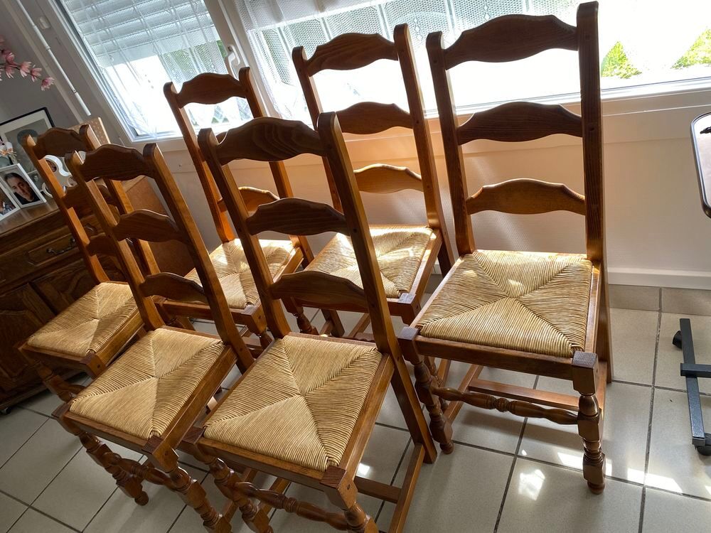 lot de 6 chaises en bois parfait &eacute;tat Meubles