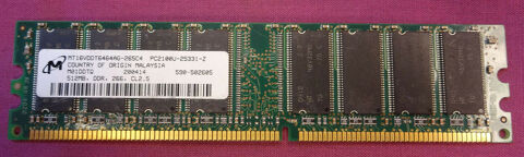 Barette m�moire Pc bureau 512MB Micron MT16VDDT6464AG-265C4  14 Versailles (78)