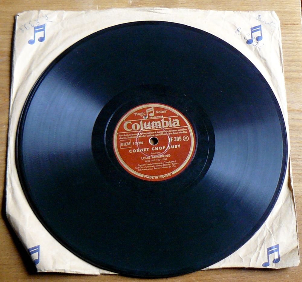 78T Louis ARMSTRONG : Cornet Chop Suey - Columbia BF 309 CD et vinyles