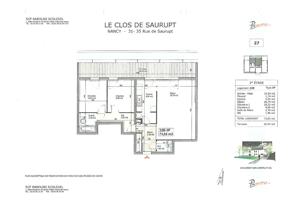 Location Appartement appartement 3 pièces avec terrasse Nancy
