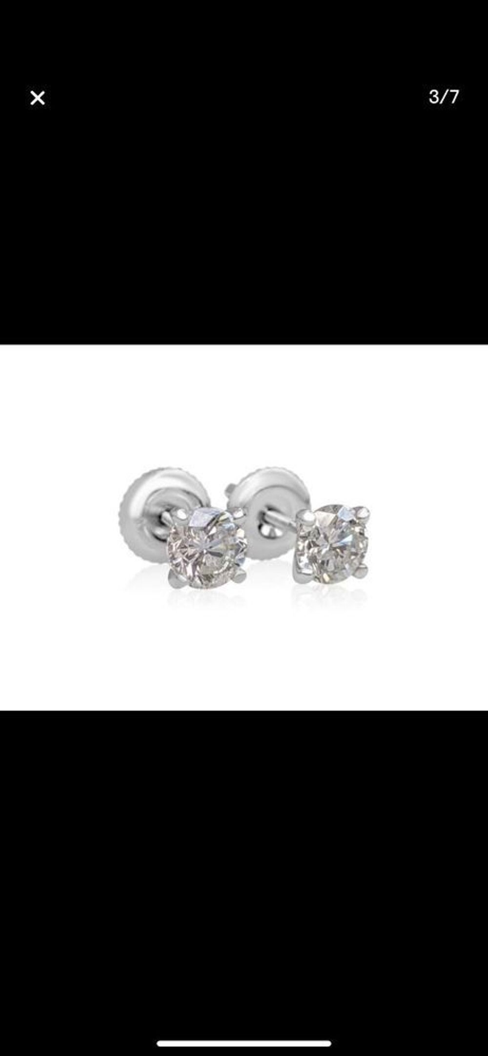 boucles d'oreilles or blanc diamants Bijoux et montres