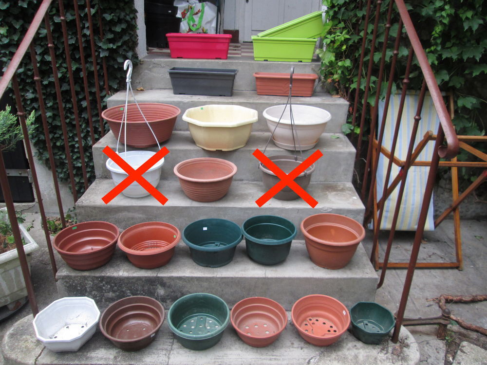 Pots de jardinage et jardini&egrave;res en plastique lot 1 Jardin