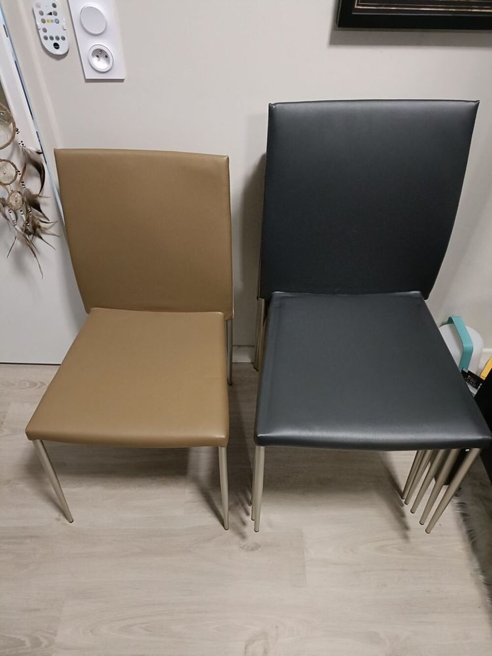 Lot de 6 chaises beiges/marrons et grises/noires Meubles