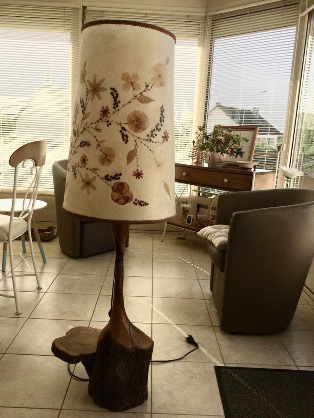 Lampadaire bois d?Olivier Décoration