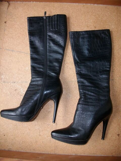 Bottes Noir hauts talons et � tirette pt 38 6 Bouxwiller (67)