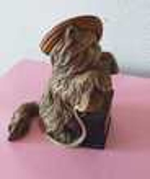 Statuette chat NIGRI, (ITALIE) &quot;ne pas d&eacute;ranger&quot; peinture au pinceau 