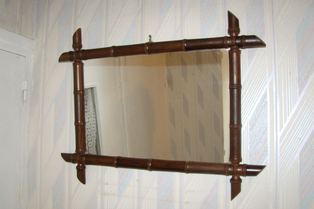 Ancien miroir fa&ccedil;on bambou - Epoque 1900 Décoration